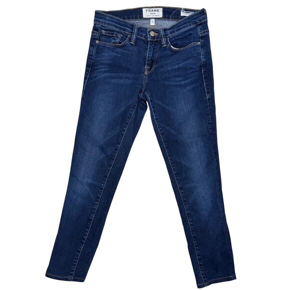 Frame Le Skinny De Jeanne Crop Blue Denim Jeans Size 25 - Picture 1 of 8